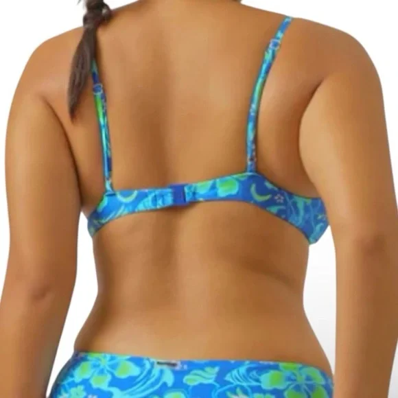Blackbough Swim Bikini Top S Electric Beach Floral Recycled Nylon NWOT - Picture 3 of 6
